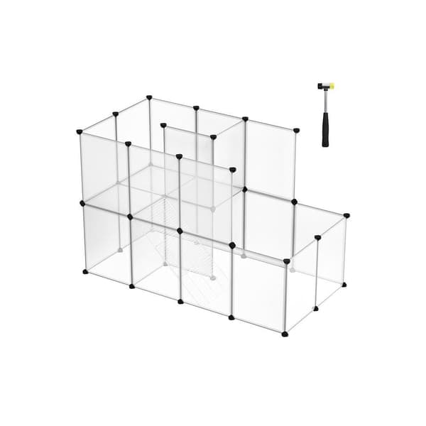 Rootz Small Animal Run - Plastic Animal Run - Kanin Run - Hamster Run - Small Pet Run - Portable Animal Run - Vit - 143 x 73 x 93 cm
