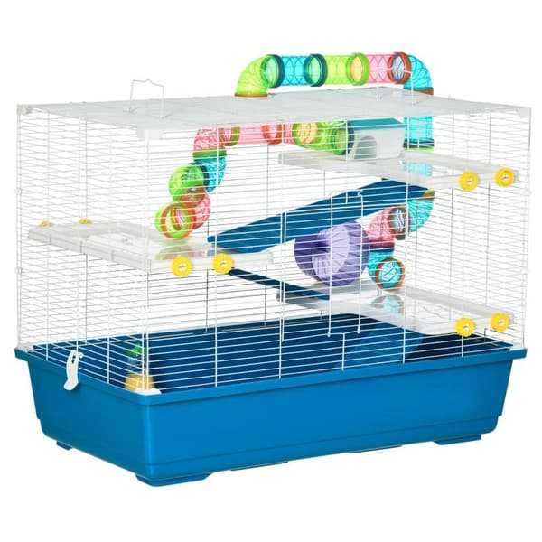 Rootzin hamsterin häkki - Suuri hamsterin häkki - Monikerroksinen Gerbil Haven - Pienjyrsijätalo - Tunneliputkijärjestelmä - Vesipullolla - Harjoitusp