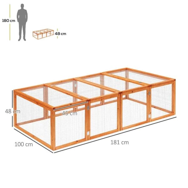 Rootz Rabbit Hutch - Utomhusinhägnad - Smådjursbur - Gran Wood - Nature - 181x100x48cm