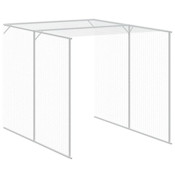 vidaXL Kanakoppi/ulkotila v.harmaa 165x455x181 cm galvanoitu teräs