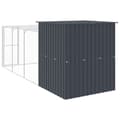 Miniatyrbillede 5 af 8: vidaXL hønsehus med løbegård 165x455x181 cm galvaniseret stål antracit