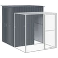 Miniatyrbillede 6 af 8: vidaXL hønsehus med løbegård 165x455x181 cm galvaniseret stål antracit