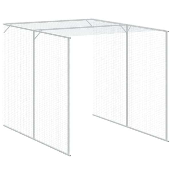 vidaXL hønsehus med løbegård 165x455x181 cm galvaniseret stål antracit