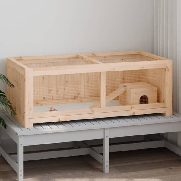 vidaXL hamsterbur 104x52x38 cm massivt fyrretræ