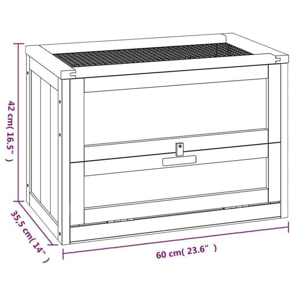 vidaXL Hamsterbur 60x35,5x42 cm heltre gran