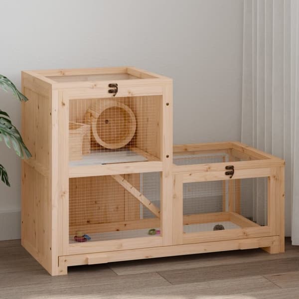 vidaXL Hamsterbur 81x40x60 cm heltre gran