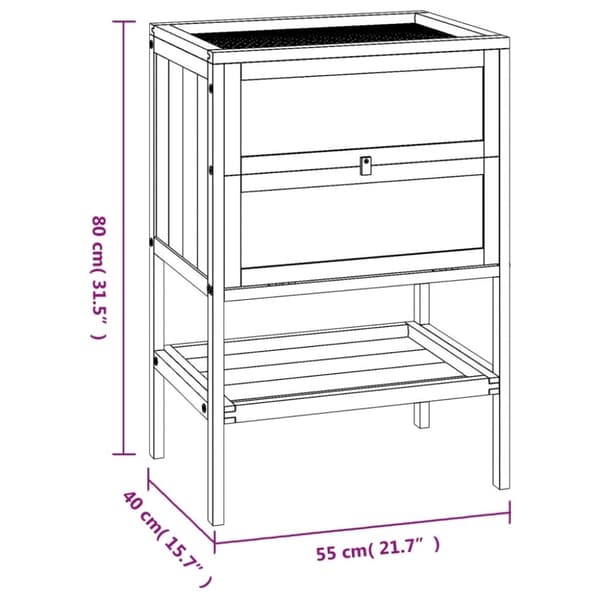vidaXL hamsterbur 55x40x80 cm massivt fyrretræ