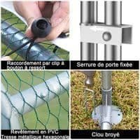 LZQ hönshus Stor kycklingbur i metall med vattentät överdrag för utomhuskyckling, anka och kanin 3x2x2m