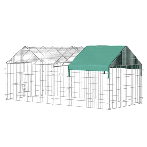 Rootz smådyrsbure - Udendørs kabinet - Robust tude - To store døre - 4 jordspyd - Sort + Grøn - 220 cm x 103 cm x 103 cm