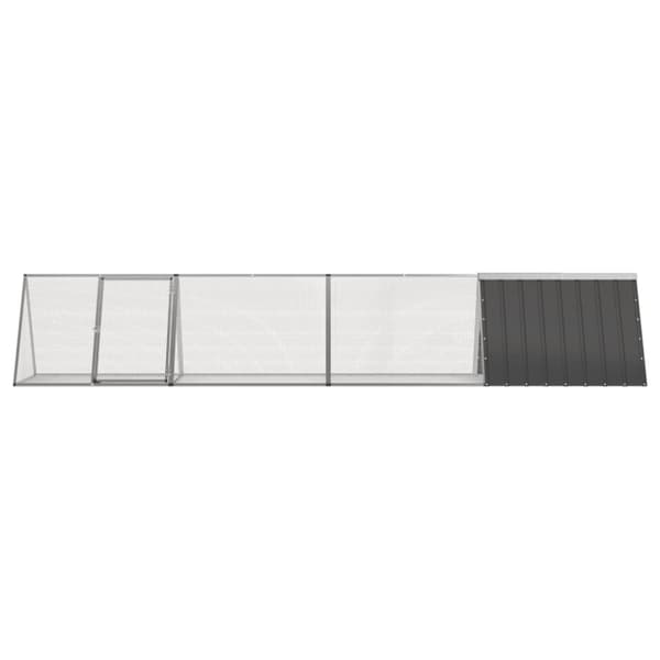 kaninbur 403,5x80,5x71 cm galvaniseret stål antracitgrå