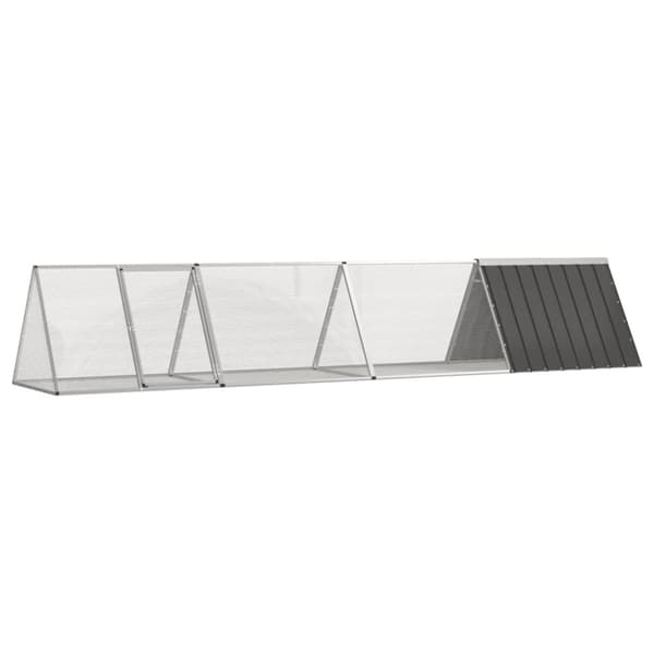 kaninbur 403,5x80,5x71 cm galvaniseret stål antracitgrå