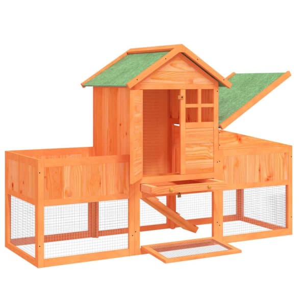 Kaninbur brun 170x63x113 cm massiv furu