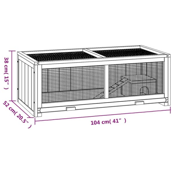 hamsterbur 104x52x38 cm massivt fyrretræ