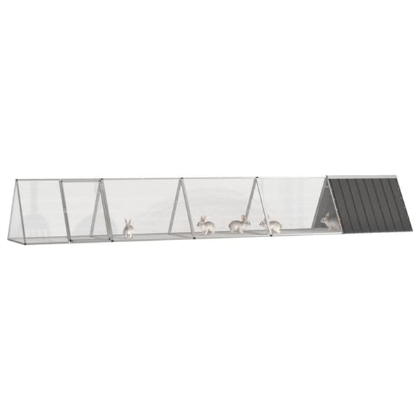 kaninbur 504,5x80,5x71 cm galvaniseret stål antracitgrå