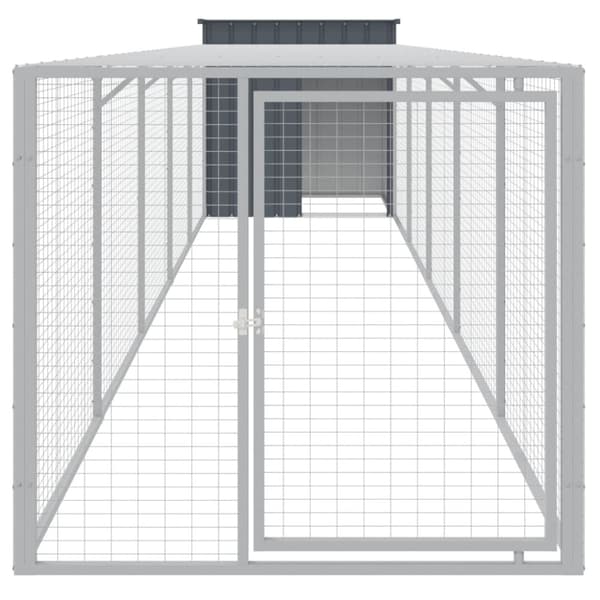 hønsehus med løbegård 110x609x110 cm galvaniseret stål antracit