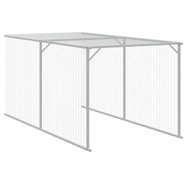hønsehus med løbegård 110x609x110 cm galvaniseret stål antracit