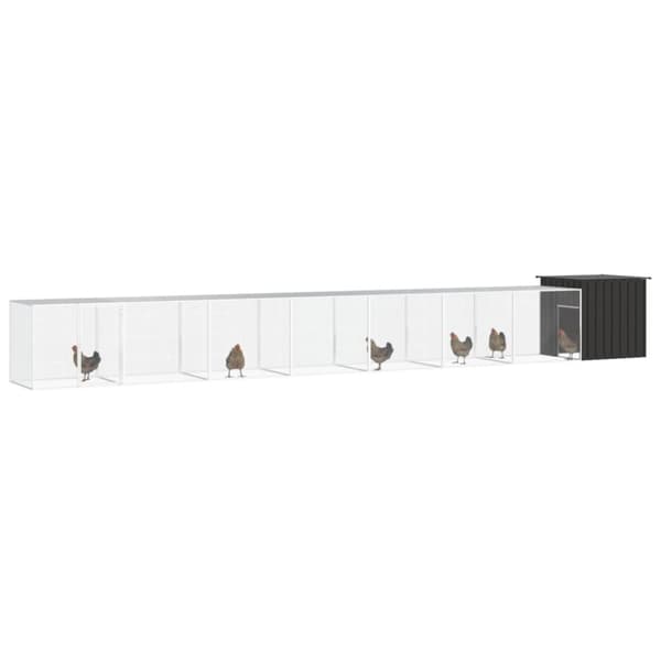 hønsegård 800x91x100 cm galvaniseret stål antracitgrå
