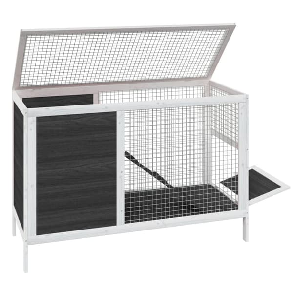 Kaninbur grå 103x44x69,5 cm massiv furu