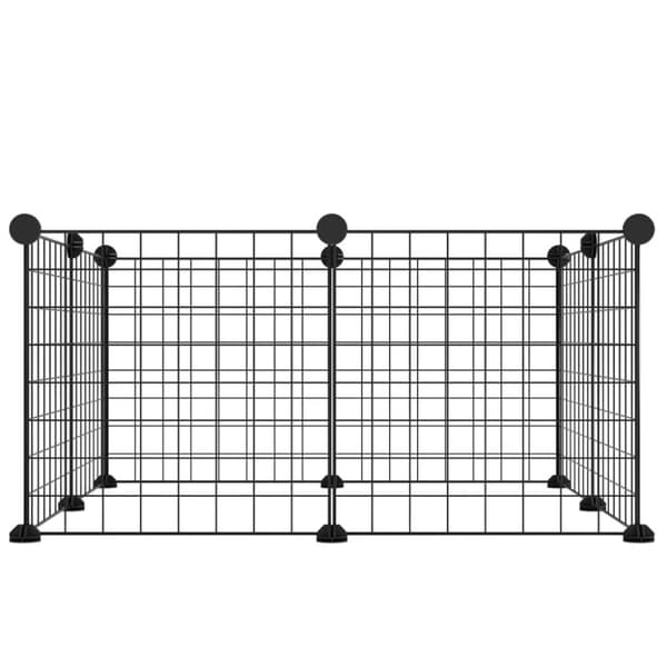 8-panels kæledyrsindhegning 35x35 cm stål sort