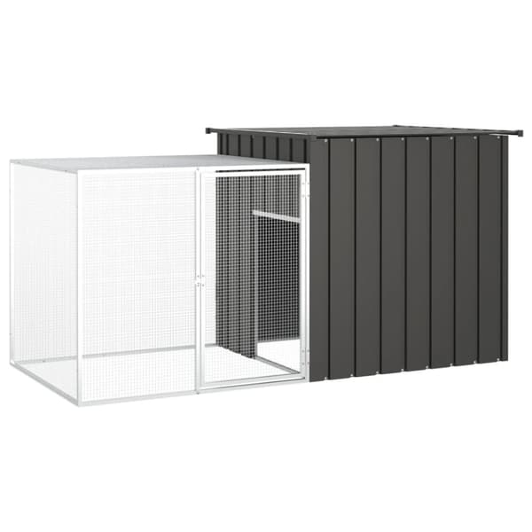 hønsehus 200x91x100 cm galvaniseret stål antracitgrå
