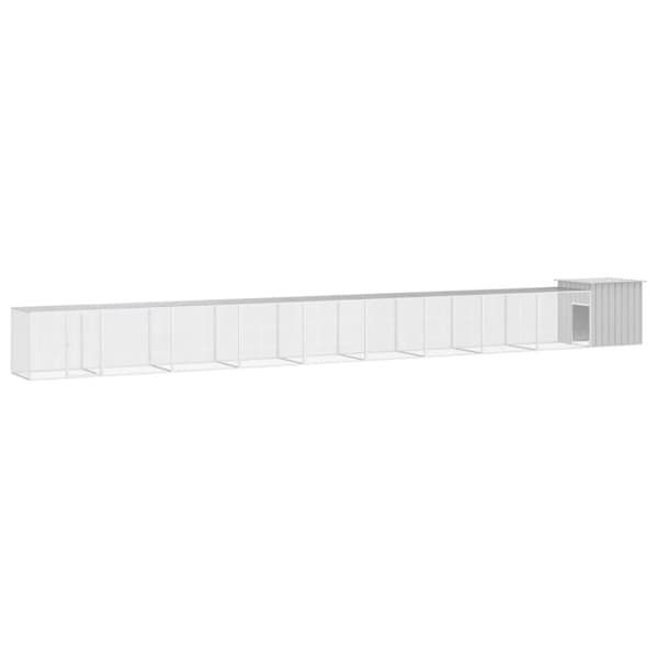 hønsehus 1000x91x100 cm galvaniseret stål grå