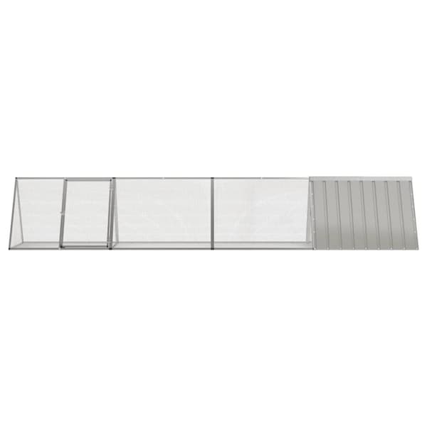 kaninbur 403,5x80,5x71 cm galvaniseret stål grå