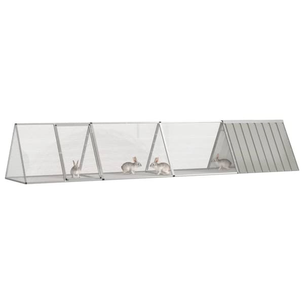kaninbur 403,5x80,5x71 cm galvaniseret stål grå