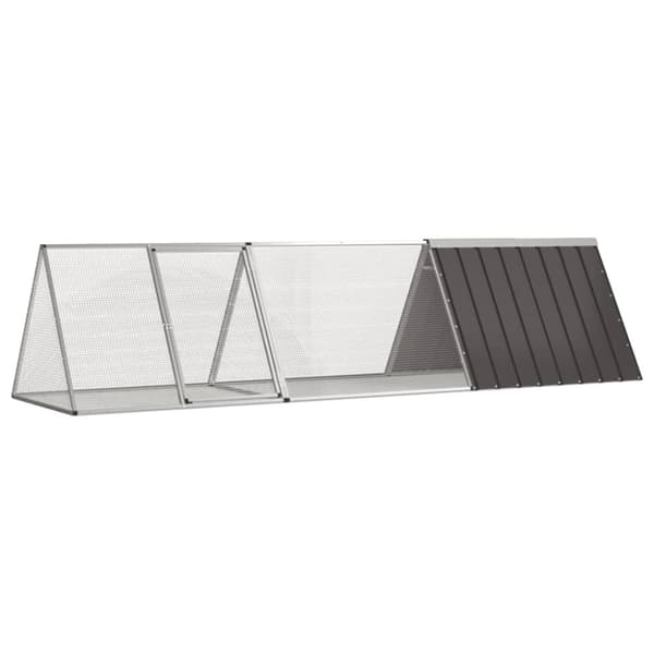 kaninbur 302,5x80,5x71 cm galvaniseret stål antracitgrå