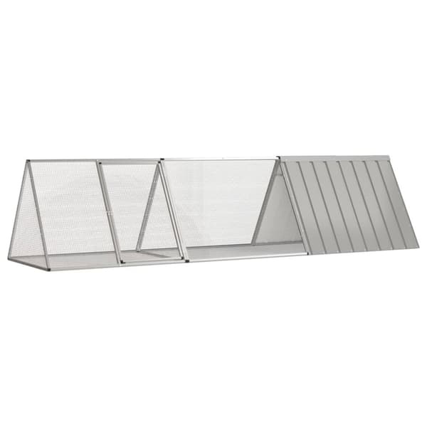 kaninbur 302,5x80,5x71 cm galvaniseret stål grå
