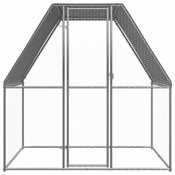 vidaXL Hönsbur silver och grå 2x2x2 m galvaniserat stål