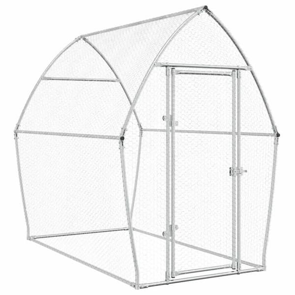 vidaXL Hönsbur silver 200x105x182 cm galvaniserat stål