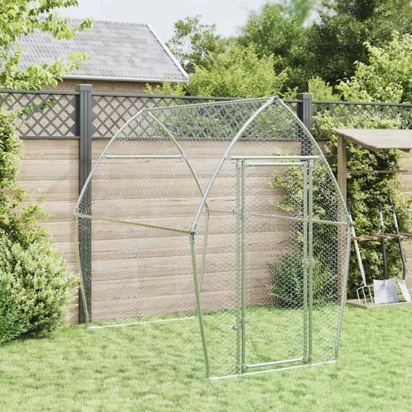 vidaXL Hönsbur silver 200x105x182 cm galvaniserat stål