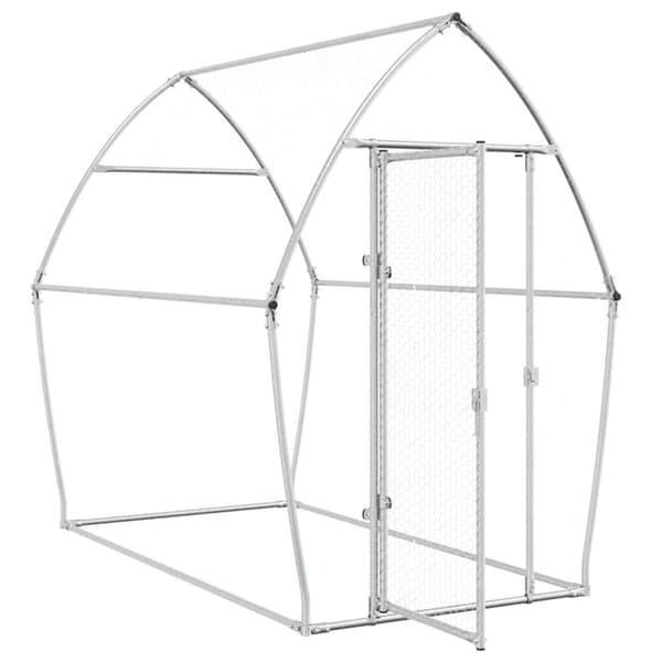 vidaXL Hönsbur silver 200x105x182 cm galvaniserat stål