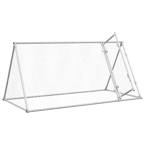 vidaXL hønsehus 200x105x91 cm galvaniseret stål sølvfarvet