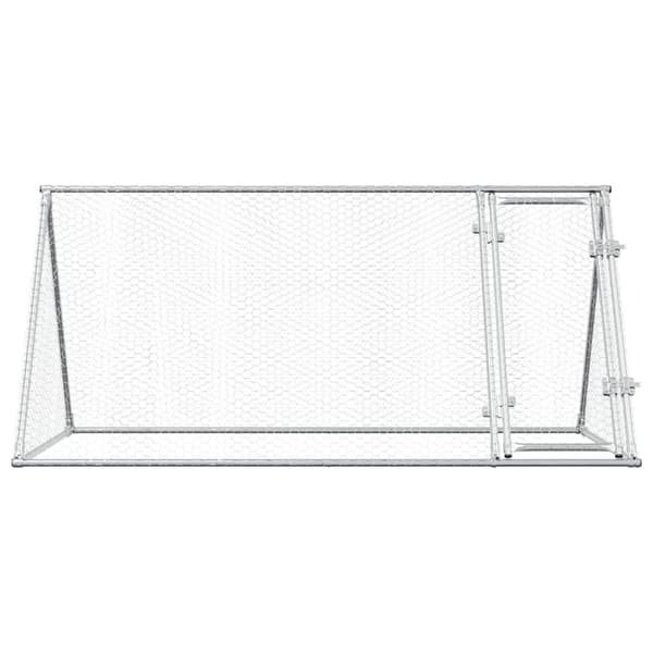 vidaXL hønsehus 200x105x91 cm galvaniseret stål sølvfarvet