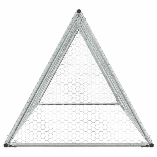 vidaXL hønsehus 200x105x91 cm galvaniseret stål sølvfarvet