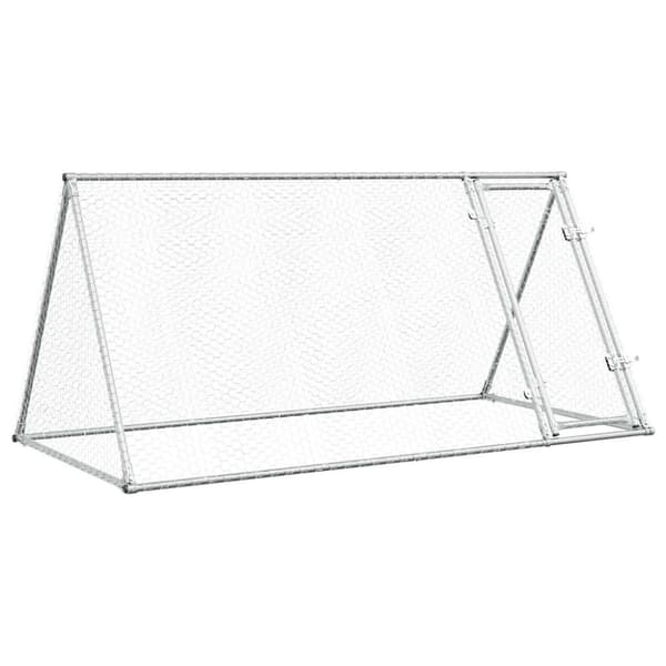vidaXL hønsehus 200x105x91 cm galvaniseret stål sølvfarvet