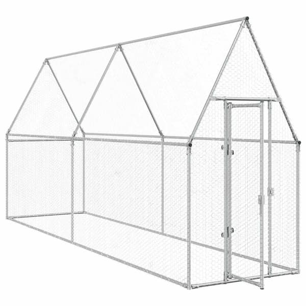 vidaXL Hönsbur silver 400x100x190 cm galvaniserat stål