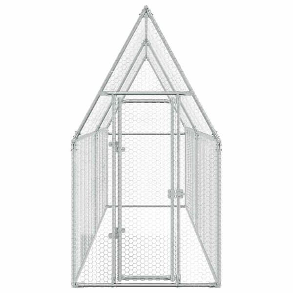 vidaXL Hönsbur silver 400x100x190 cm galvaniserat stål