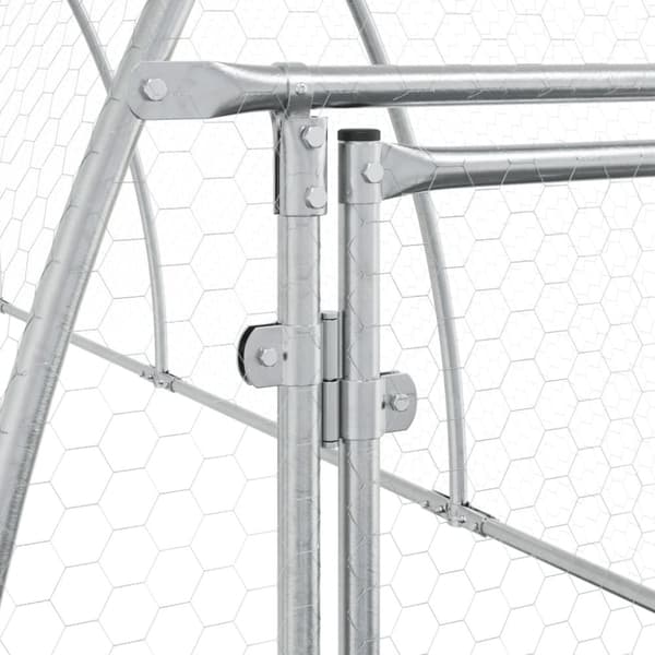 vidaXL kaninbur 300x105x120 cm galvaniseret stål sølvfarvet