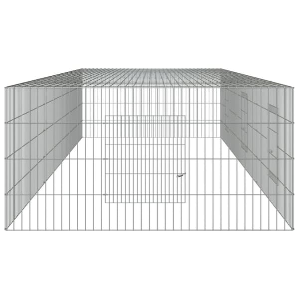 3-panels kaninbur 325x109x54 cm galvaniseret jern