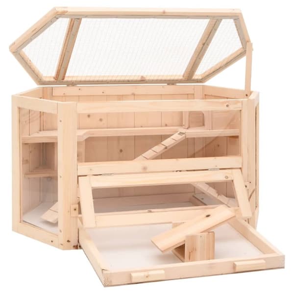 hamsterbur 80x40x43 cm massivt fyrretræ