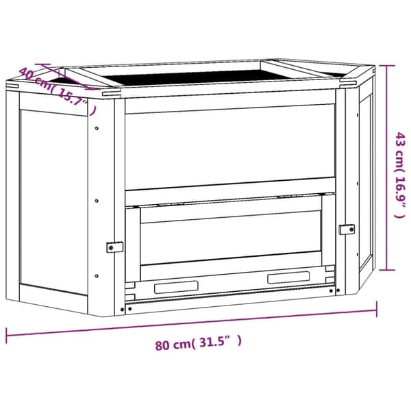 hamsterbur 80x40x43 cm massivt fyrretræ