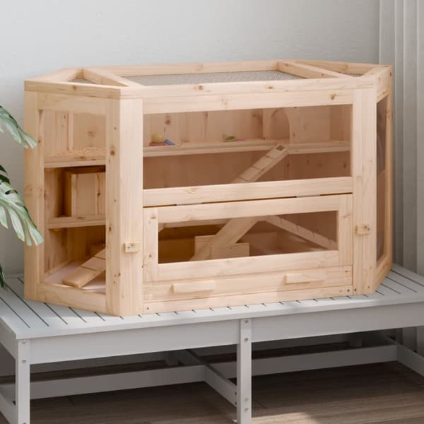 hamsterbur 80x40x43 cm massivt fyrretræ