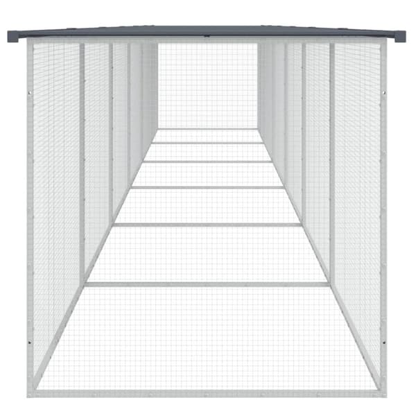 Kanahäkki katolla antrasiitti 603x98x90 cm galvanoitu teräs