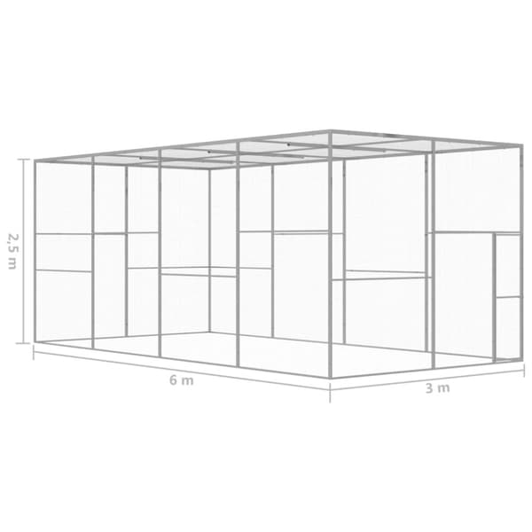 Kissahäkki 6x3x2,5 m galvanoitu teräs