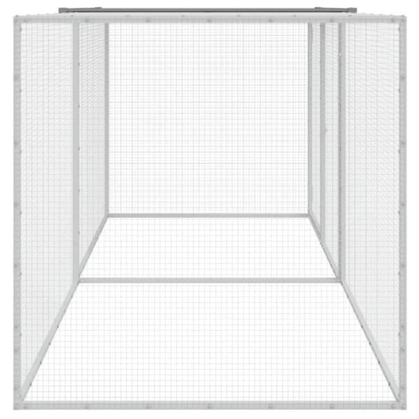 Kanahäkki katolla vaaleanharmaa 203x98x90 cm galvanoitu teräs
