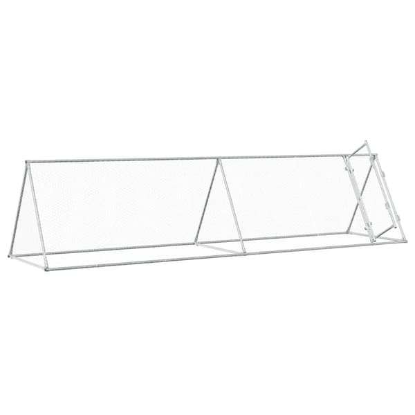 hønsehus 400x105x91 cm galvaniseret stål sølvfarvet