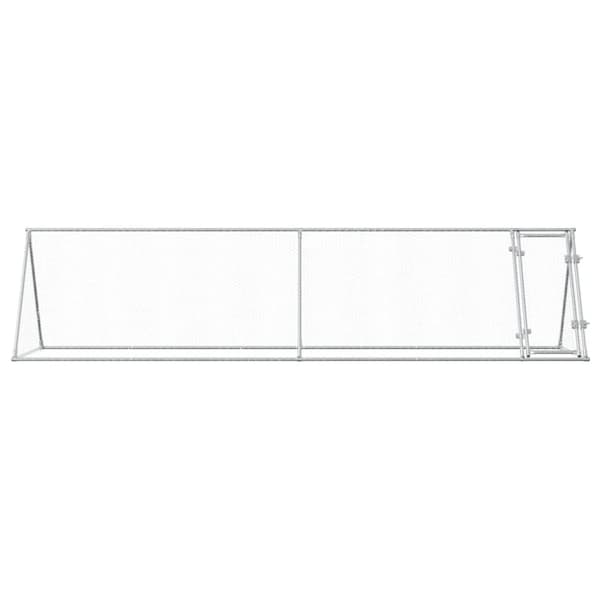 hønsehus 400x105x91 cm galvaniseret stål sølvfarvet