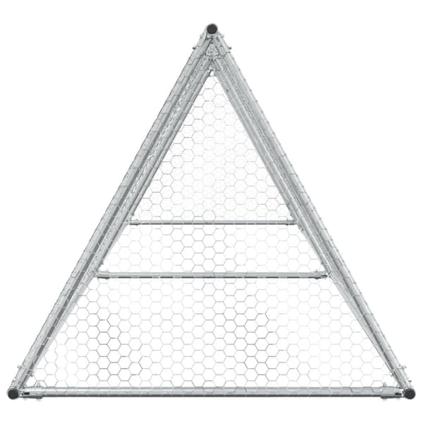 hønsehus 400x105x91 cm galvaniseret stål sølvfarvet